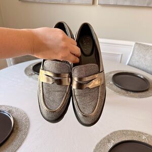Franco Sarto Gold and Gray Women's Loafers